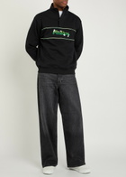 Malbon Grateful Dead Printed Half-zip Cotton Sweatshirt Black