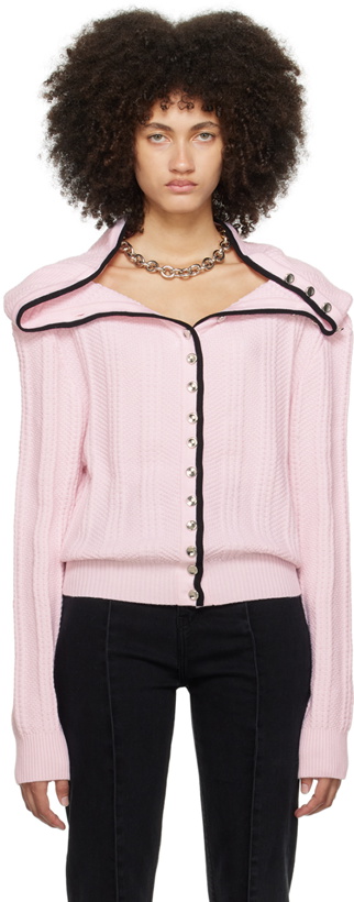 Photo: Y/Project Pink Ruffle Necklace Cardigan