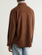 Caruso - Houndstooth Brushed Wool Overshirt - Neutrals