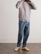 Folk - Assembly Garment-Dyed Pleated Cotton-Canvas Trousers - Blue