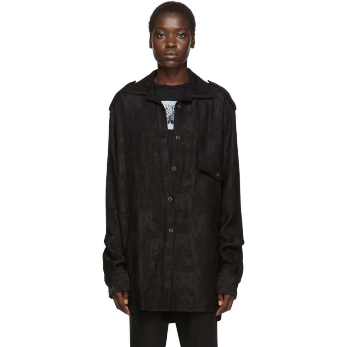 Ann Demeulemeester Black Pattern Shirt Ann Demeulemeester