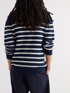 A.P.C. - Travis Striped Wool and Cotton-Blend Sweater - Blue