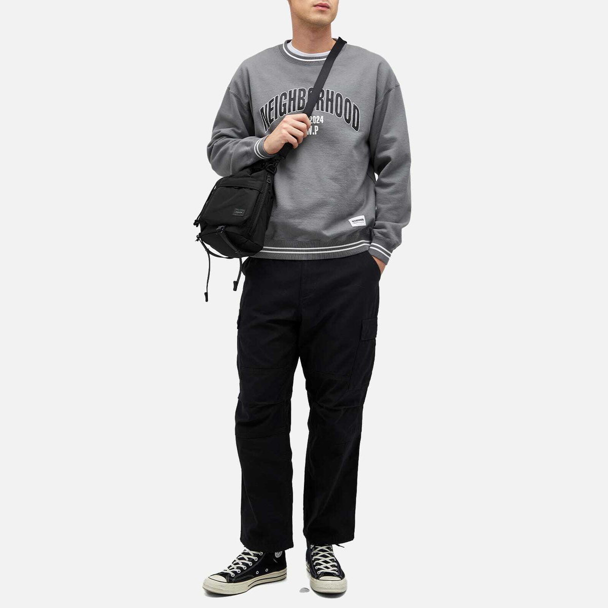 Neighborhood Men's College Sweatshirt in Grey Neighborhood