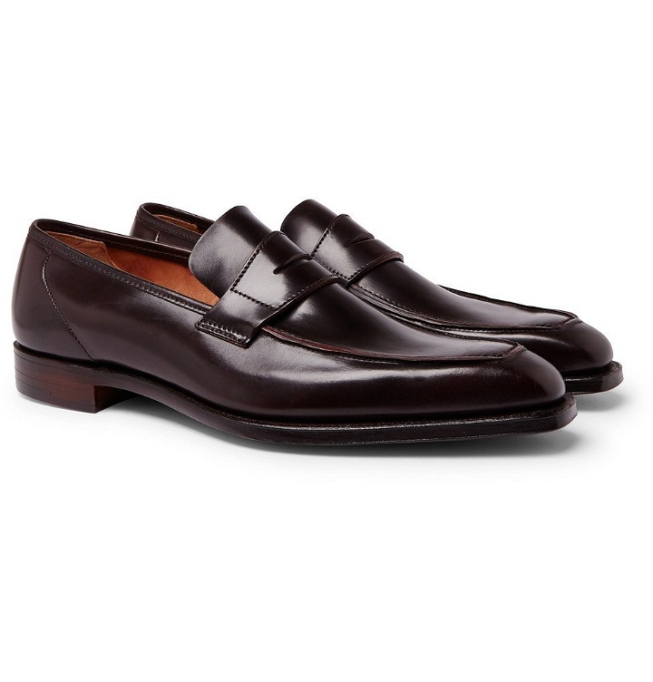 Photo: George Cleverley - George Horween Shell Cordovan Leather Penny Loafers - Men - Burgundy