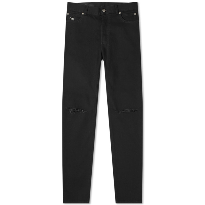 Photo: Balmain Distressed Wash Slim Jean