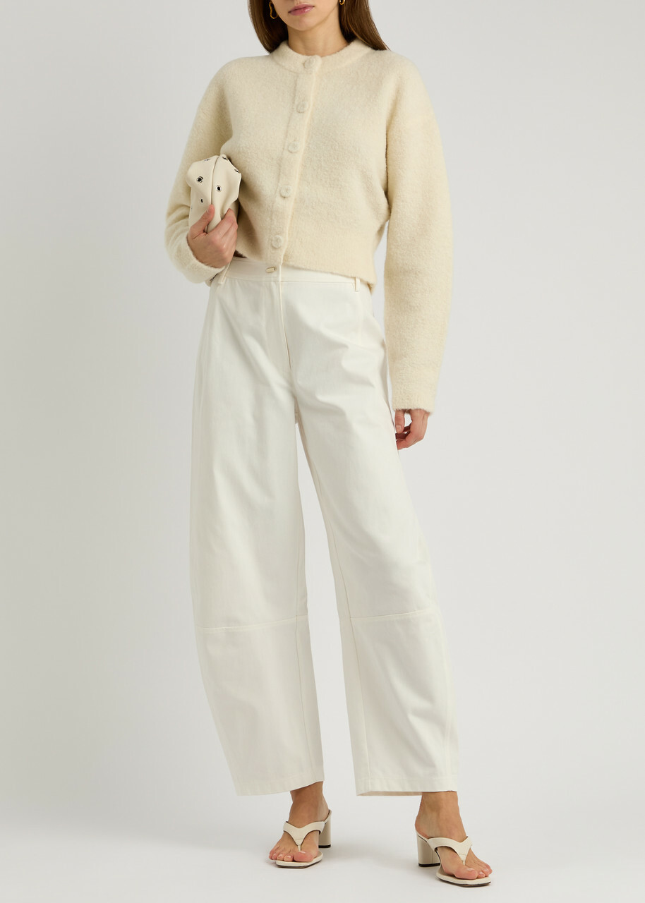 Clea Apollo Barrel-leg Cotton Trousers Cream