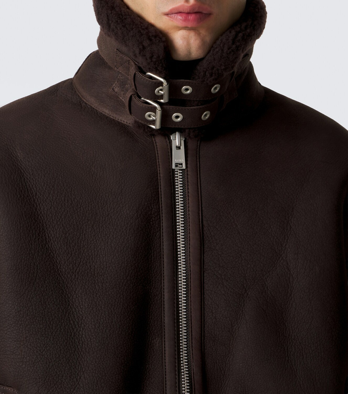 Arma Sano shearling-lined leather jacket