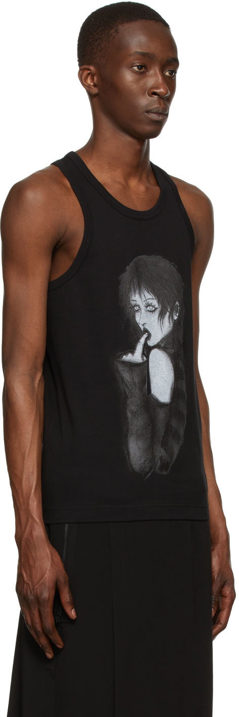 Black Cotton Tank Top