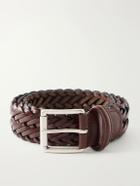 Anderson's - 3.5cm Woven Leather Belt - Brown