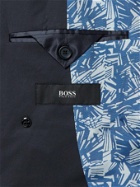 HUGO BOSS - Double-Breasted Cotton-Blend Suit Jacket - Blue