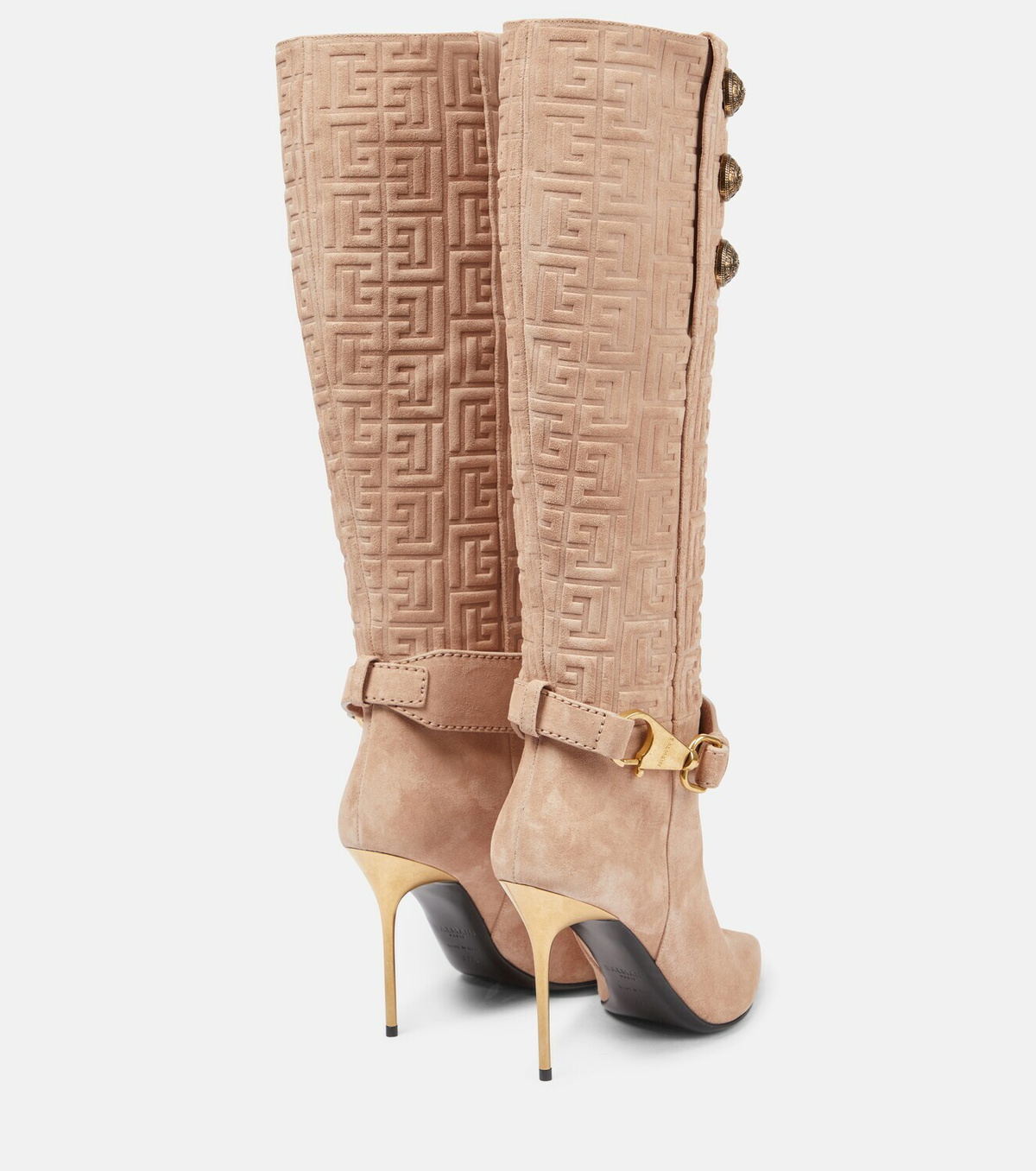 Balmain beige discount thigh high boots