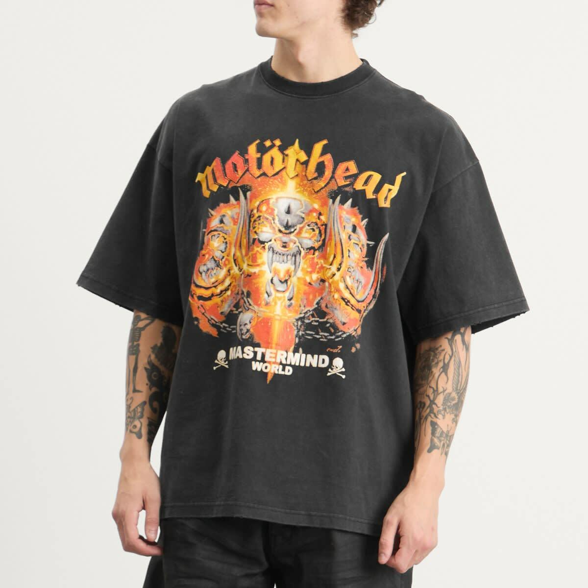 END. Men's x MASTERMIND WORLD x Motorhead Inferno T-Shirt in Black
