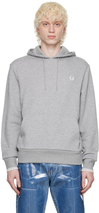 Photo: Fred Perry Gray Tipped Hoodie