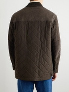 Purdey - Winchester Corduroy and Knit-Trimmed Quilted Padded Shell Jacket - Brown