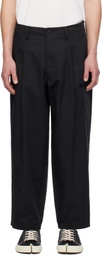 Y's For Men Black Side Tuck Trousers
