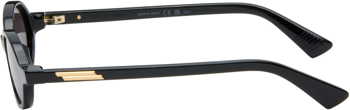 Bottega Veneta Black Classic Oval Sunglasses