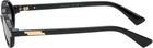 Bottega Veneta Black Classic Oval Sunglasses