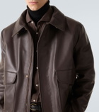 Gabriela Hearst Shearling-trimmed leather bomber jacket