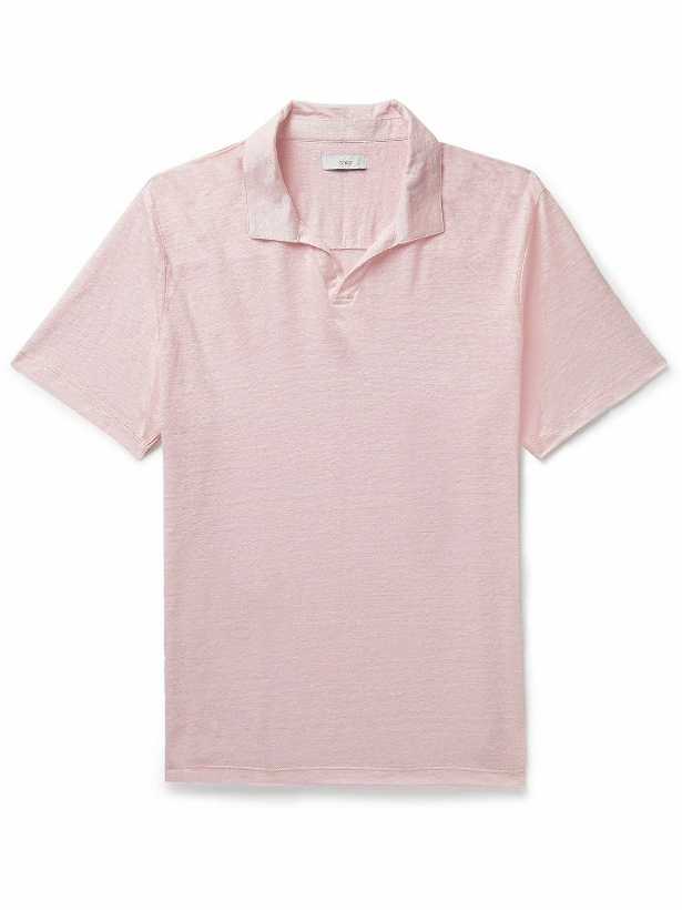 Photo: Onia - Slub Linen Polo Shirt - Pink