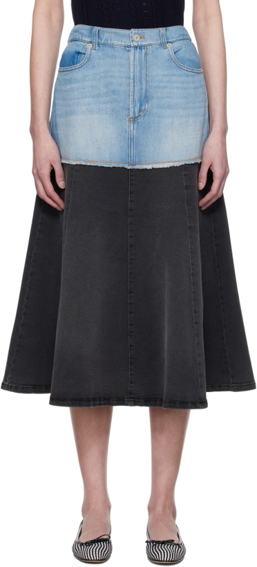Photo: SEA NY Blue & Black Elle Denim Midi Skirt