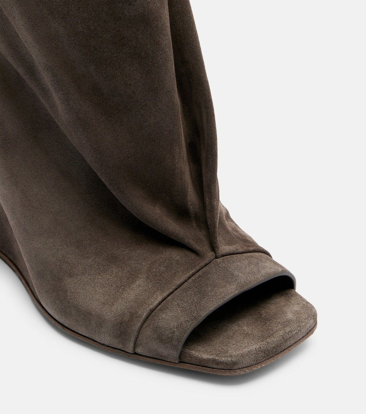 Rick Owens Cantilever suede peep-toe boots