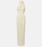 Aya Muse Thea scarf-detail ribbed-knit maxi dress