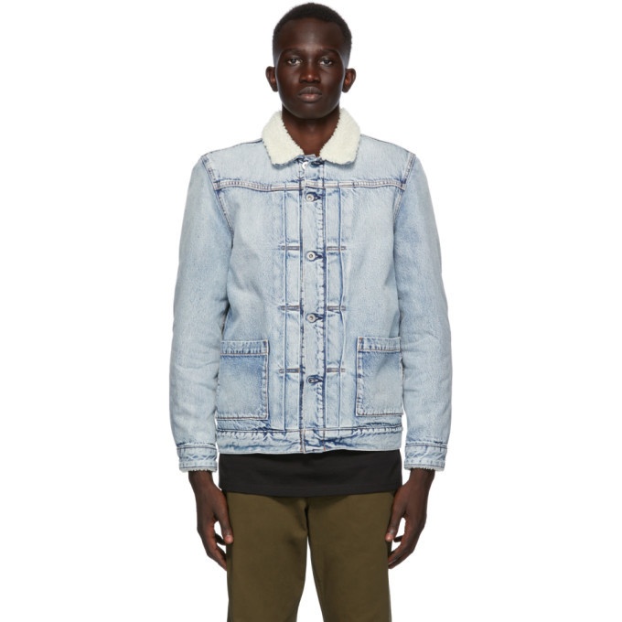 Photo: Levis Made and Crafted Blue Denim Type II Sherpa Trucker Jacket