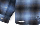 END. x Represent Distressed Flannel Shirt in Blue