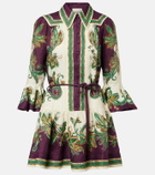 Alémais Ruthie printed ruffled linen minidress