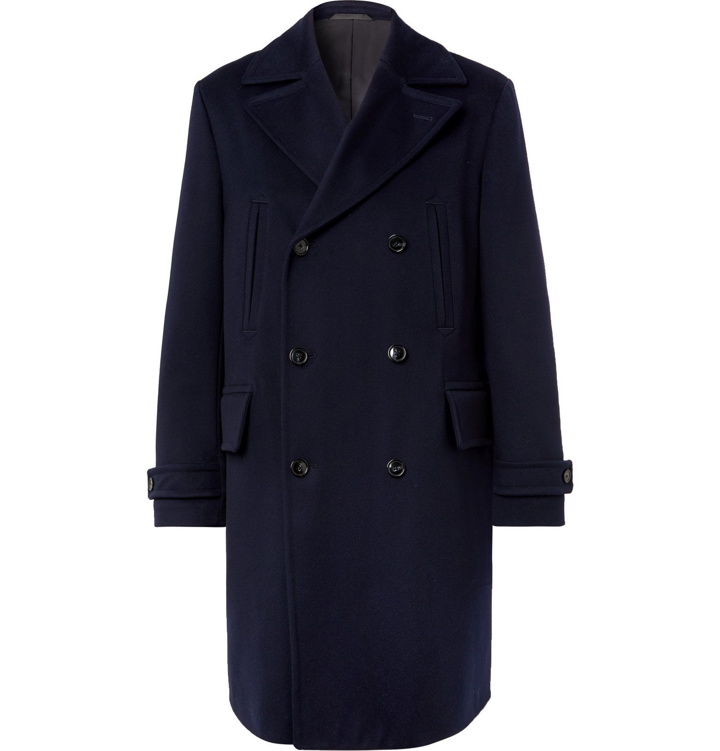 Photo: Officine Generale - Scott Double-Breasted Storm System Wool Coat - Blue