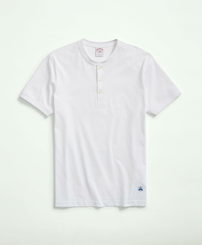 Photo: Brooks Brothers Men's Cotton Henley T-Shirt | White