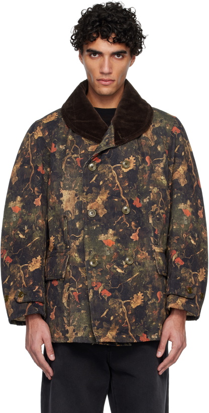 Photo: R13 Khaki & Brown Oversized Shawl Lapel Coat