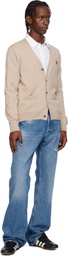 Maison Kitsuné Beige Fox Head Merino Regular Cardigan