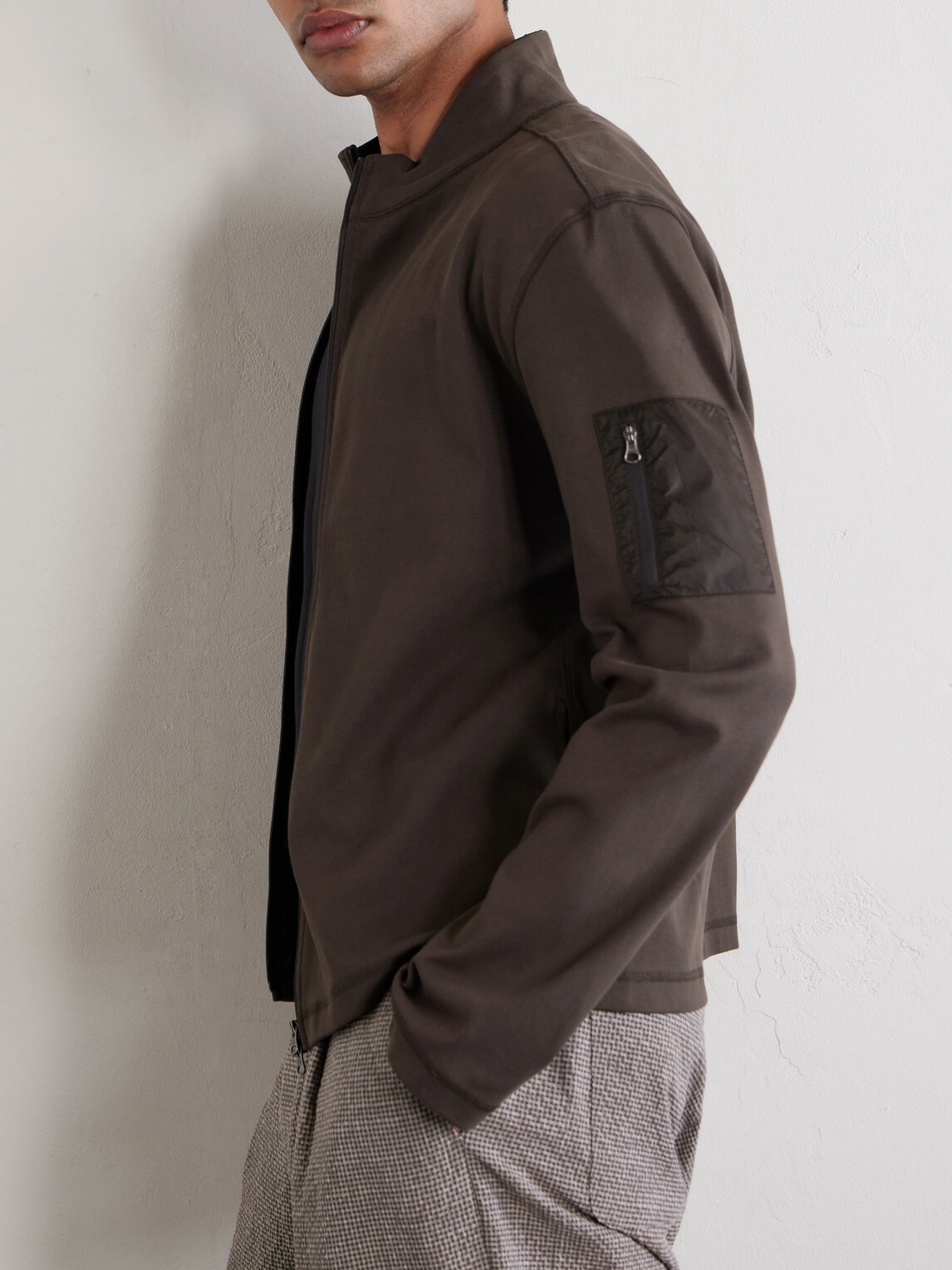 Amomento - Cotton Zip-Up Sweater - Brown