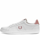 Fred Perry Authentic Men's B721 Leather Sneakers in White/Dusty Pink