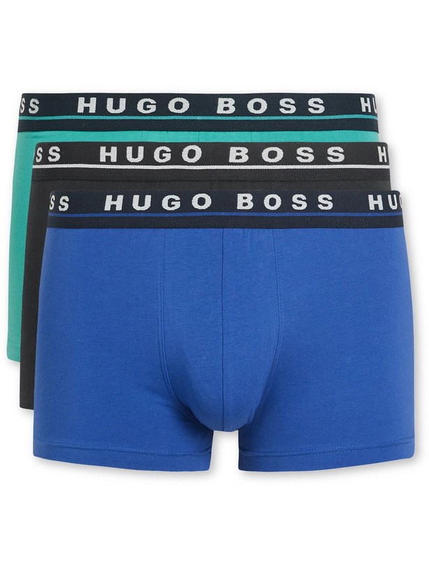 Photo: Hugo Boss - Three-Pack Stretch-Cotton Boxer Briefs - Multi