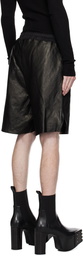 Rick Owens Black Boxer Leather Shorts