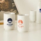 BEAMS JAPAN Logo Ceramic Cup - Set of 2 in Red/Indigo