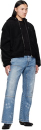 AMIRI Black Bones Fleece Zip Hoodie
