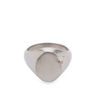 MM6 Maison Margiela Men's Signet Ring in Brushed Silver