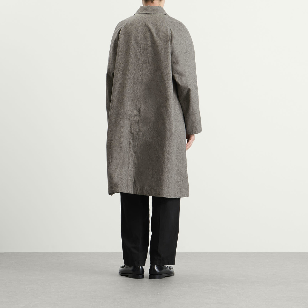 Kaptain Sunshine Men's Cotton Mock Twist Umbrella Coat in Charcoal