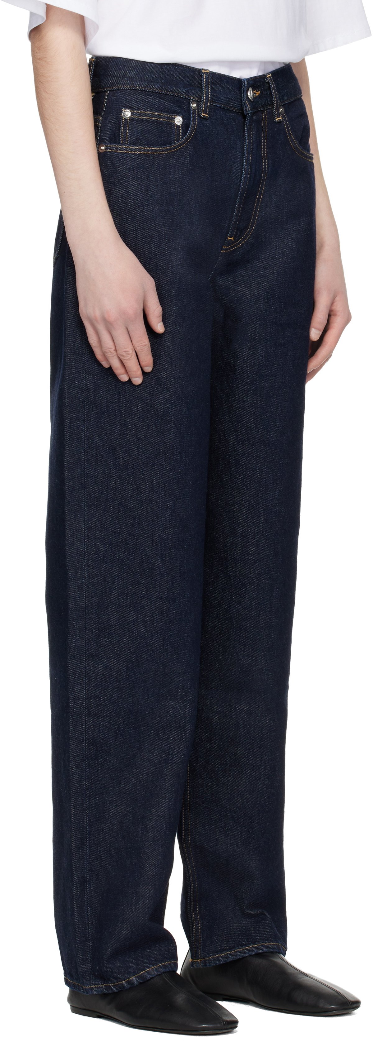 Loulou de Saison Navy Samur LDS Boyfriend Organic Denim Jeans