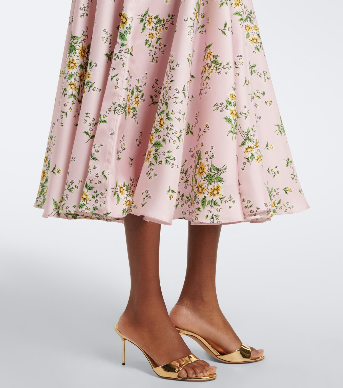 Rodarte Belted floral silk twill midi dress