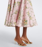 Rodarte Belted floral silk twill midi dress