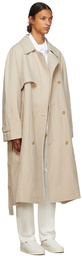 The Row Beige Linen Omar Trench Coat