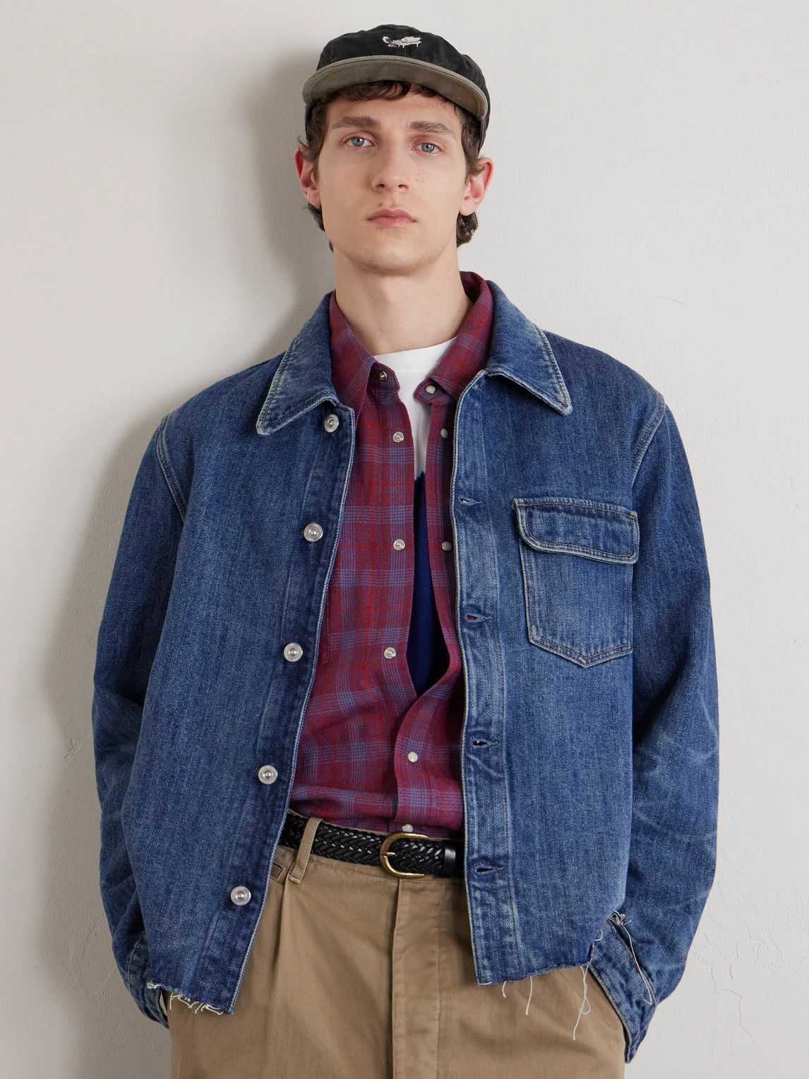KAPITAL - Life Scherzo Chino Brimfield Embroidered Cotton-Twill Cap