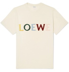 Loewe - Logo-Appliquéd Cotton And Silk-Blend Jersey T-shirt - Off-white