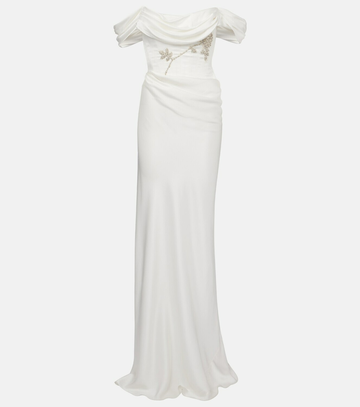 Clio Peppiatt Paloma beaded satin corset gown