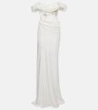 Clio Peppiatt Paloma beaded satin corset gown