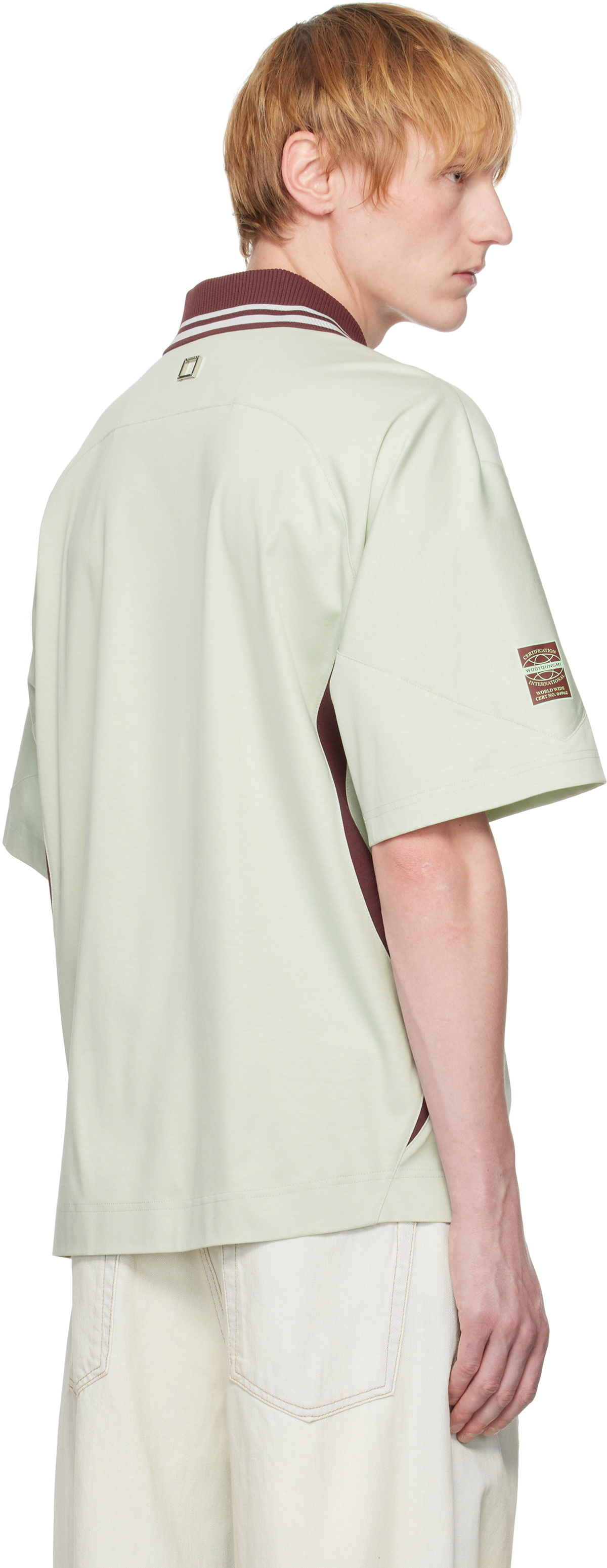 WOOYOUNGMI Green Color Block Polo